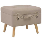Vidaxl opbergkruk 40 cm stof beige