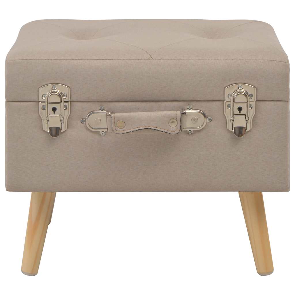 Vidaxl opbergkruk 40 cm stof beige