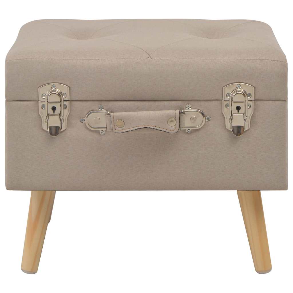 Vidaxl opbergkrukken 3 st stof beige