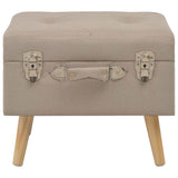 Vidaxl opbergkrukken 3 st stof beige