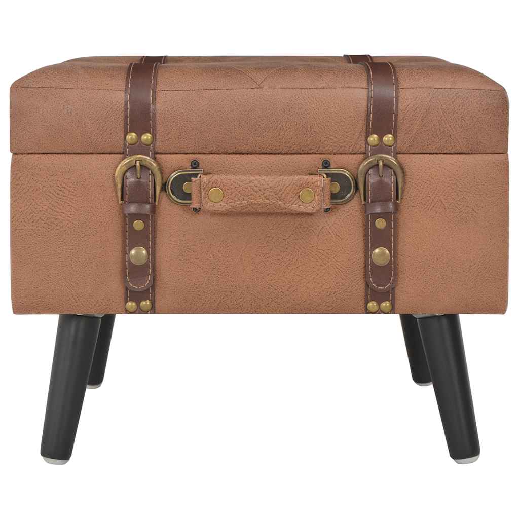 Vidaxl opbergkruk 40 cm kunstleer bruin