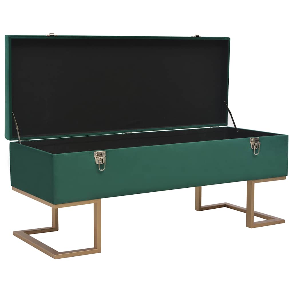 Vidaxl bankje met opbergvak 105 cm fluweel groen