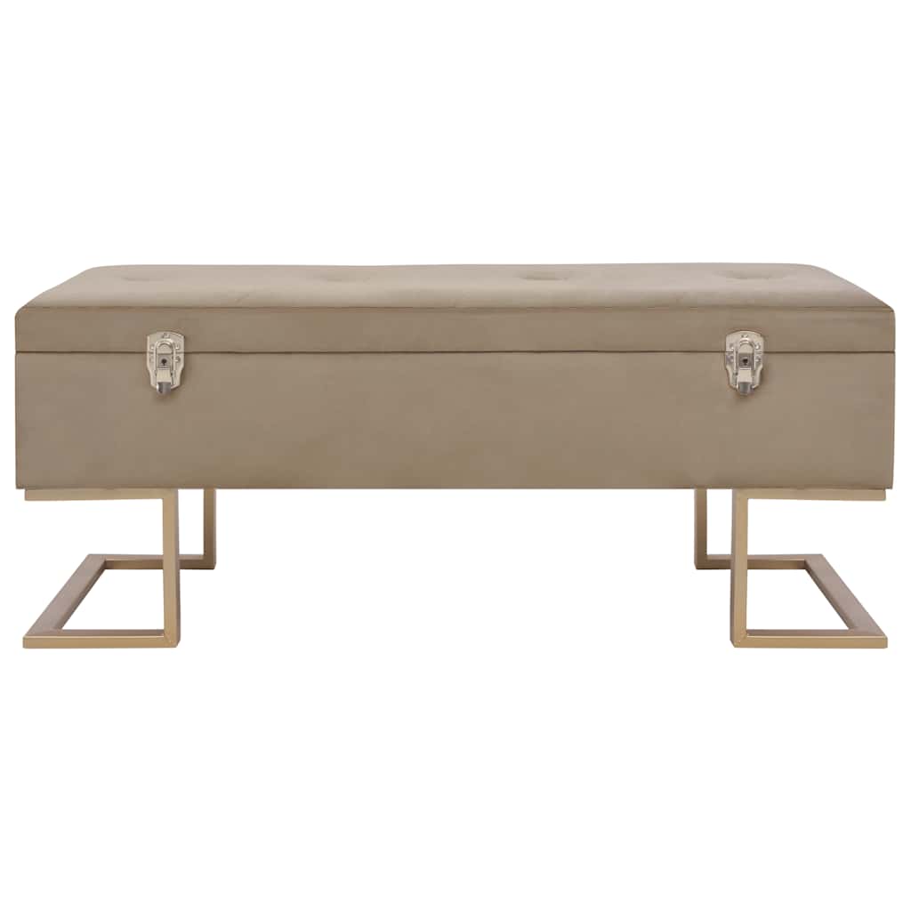 Vidaxl bankje met opbergvak 105 cm fluweel beige