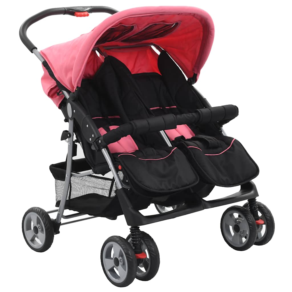 Vidaxl Twin Children of Steel Pink and Black