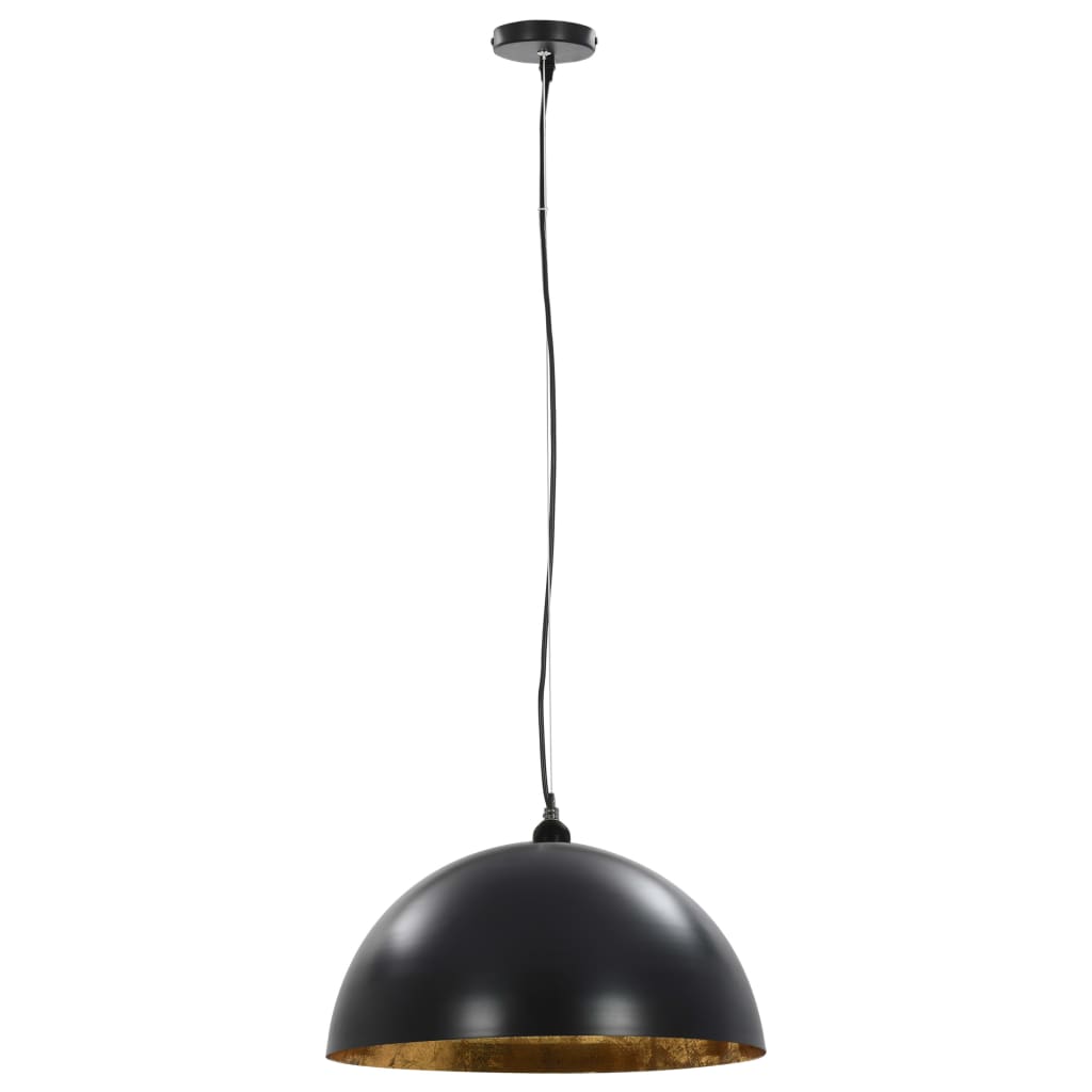 VidaXL plafonniers 2 pcs demi-rond E27 50 cm noir et or