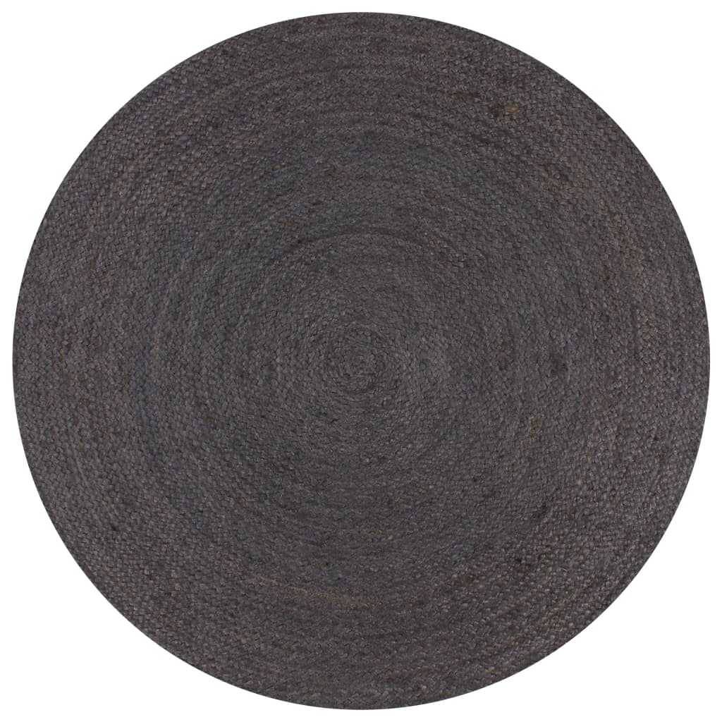 Vidaxl rug handmade around 120 cm jute dark gray