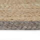 Viaxl tapis fait à la main avec une bordure grise 90 cm jute