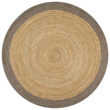 Viaxl tapis fait à la main avec une bordure grise 120 cm jute
