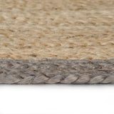 Viaxl tapis fait à la main avec une bordure grise 120 cm jute