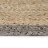 Viaxl tapis fait à la main avec un bord gris 150 cm jute