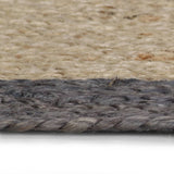 Viaxl tapis fait à la main avec une bordure gris foncé 90 cm jute