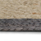 Viaxl tapis fait à la main avec une bordure gris foncé 120 cm jute