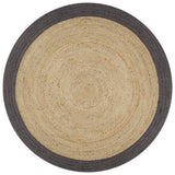 Viaxl tapis fait à la main avec une bordure gris foncé 150 cm jute