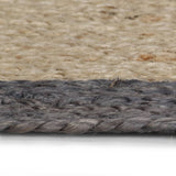 Viaxl tapis fait à la main avec une bordure gris foncé 150 cm jute