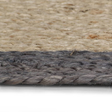 Viaxl tapis fait à la main avec une bordure gris foncé 150 cm jute