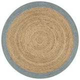 Viaxl tapis fait à la main avec une bordure verte olive 150 cm jute