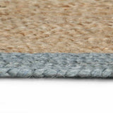 Viaxl tapis fait à la main avec une bordure verte olive 150 cm jute