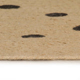 Tapis Vidaxl fait main avec imprimé à pois 150 cm jute
