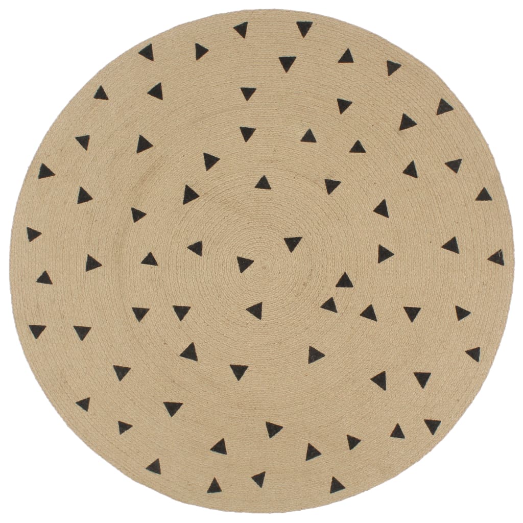Tapis VidaXL fait main avec imprimé triangle 90 cm jute
