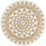 Vidaxl tapis fait à la main avec imprimé blanc 120 cm jute