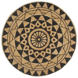 Vidaxl tapis fait à la main avec imprimé noir 150 cm jute