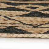 Vidaxl tapis fait à la main avec imprimé noir 150 cm jute