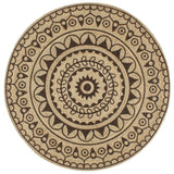 Tapis VidaXL fait main avec imprimé marron foncé 90 cm jute