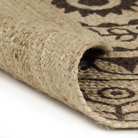 Tapis VidaXL fait main avec imprimé marron foncé 90 cm jute