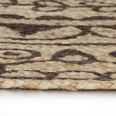 Tapis VidaXL fait main avec imprimé marron foncé 90 cm jute