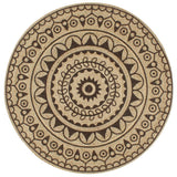 Tapis VidaXL fait main avec imprimé marron foncé 150 cm jute