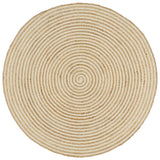 Vidaxl Teppich handgefertigt mit Spiraldesign 90 cm Jute Weiß