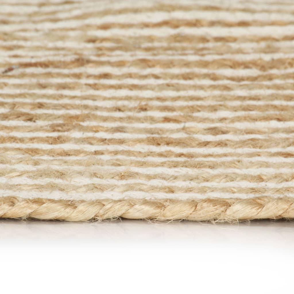 Viaxl tapis fait à la main avec design en spirale 90 cm de jute blanc