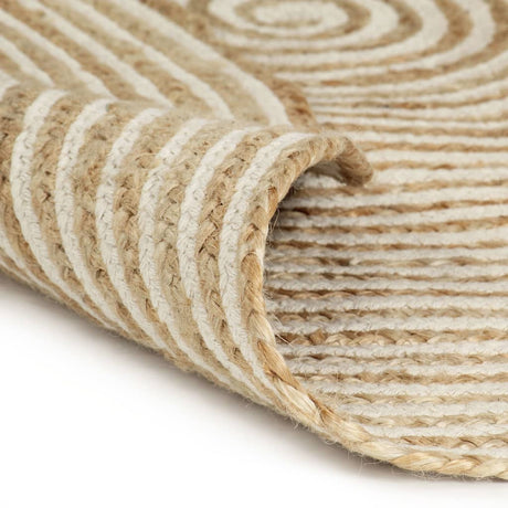 Viaxl tapis fait à la main avec design en spirale 120 cm de jute blanc