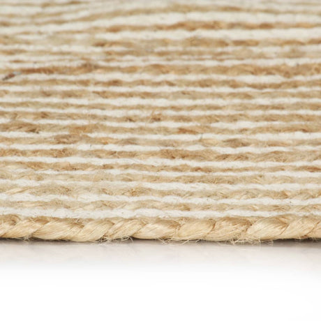 Viaxl tapis fait à la main avec design en spirale 120 cm de jute blanc