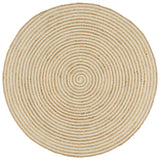 Vidaxl Teppich handgefertigt mit Spiraldesign 150 cm Jute Weiß