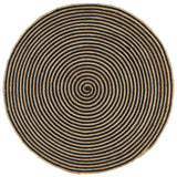 Viaxl tapis fait à la main avec design en spirale 90 cm de jute noire