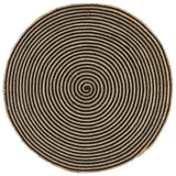 Vidaxl Teppich handgefertigt mit Spiraldesign 90 cm Jute Schwarz