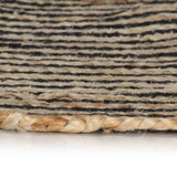Viaxl tapis fait à la main avec design en spirale 90 cm de jute noire