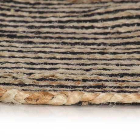 Viaxl tapis fait à la main avec design en spirale 90 cm de jute noire