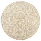 Vidaxl vloerkleed handgemaakt 90 cm jute wit en naturel