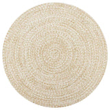 Vidaxl tapis fait à la main 150 cm jute blanc et naturel