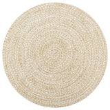 Vidaxl tapis fait à la main 150 cm jute blanc et naturel