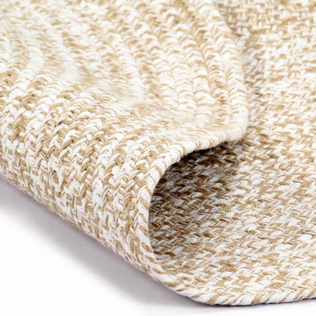 Vidaxl tapis fait à la main 150 cm jute blanc et naturel