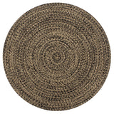 Vidaxl tapis à la main 90 cm de jute noire et naturel