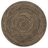 Vidaxl tapis fait à la main 120 cm de jute noire et naturel