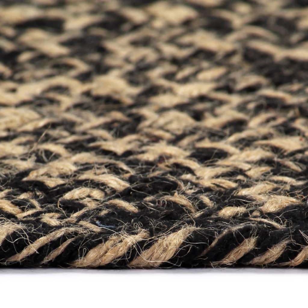 Vidaxl tapis fait à la main 120 cm de jute noire et naturel