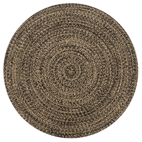Vidaxl tapis fait à la main 150 cm de jute noire et naturel
