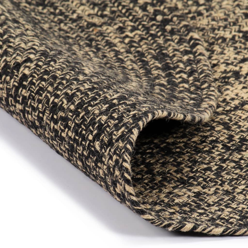 Vidaxl tapis fait à la main 150 cm de jute noire et naturel