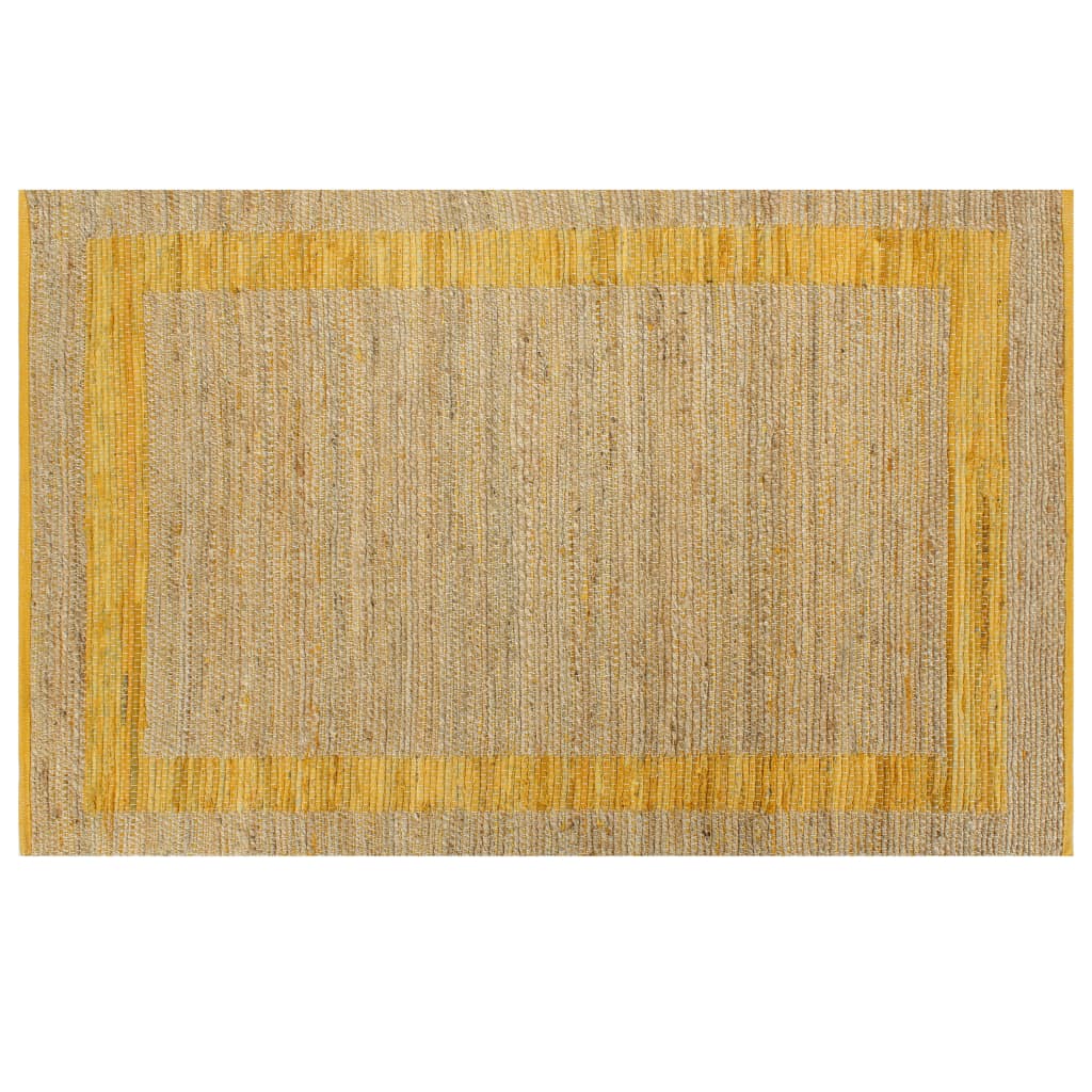 Alfombra Vidaxl hecha a mano 80x160 cm de yute amarillo