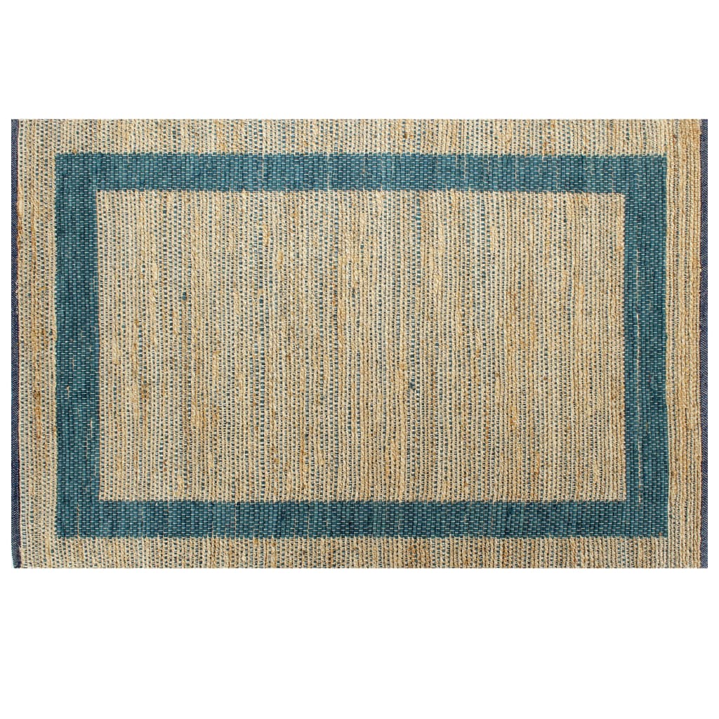 Alfombra Vidaxl hecha a mano 80x160 cm de yute azul